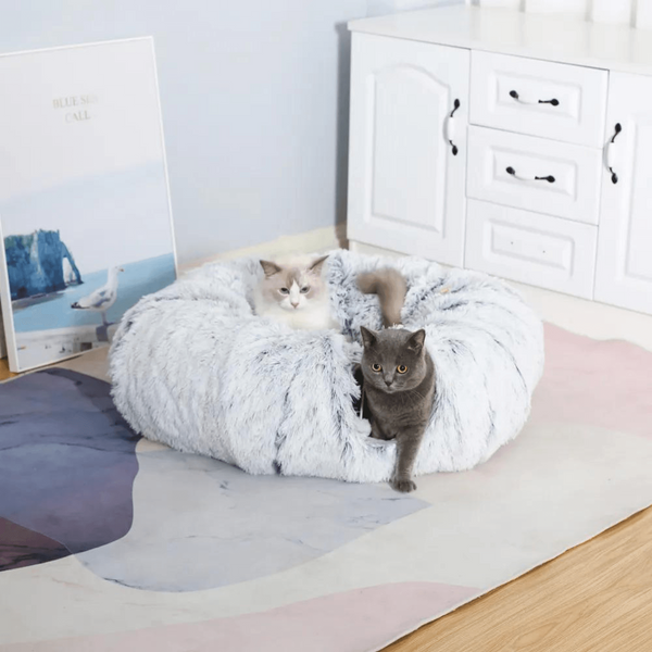 3-In-1 Plush Cat Tunnel Bed