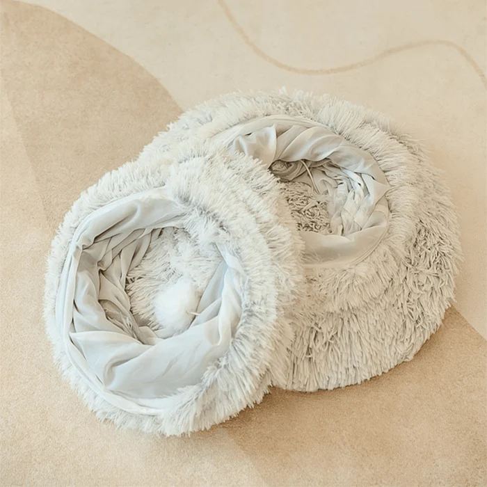 3-In-1 Plush Cat Tunnel Bed