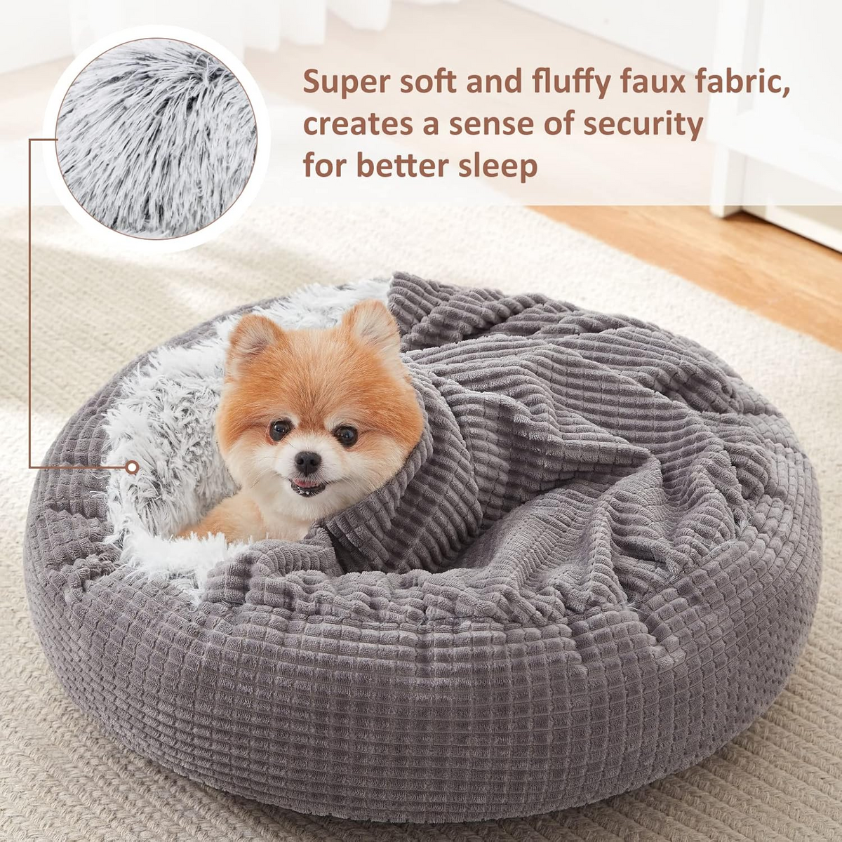 Donut Pet Bed with Blanket