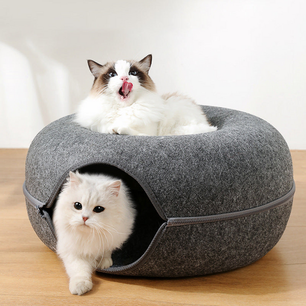 Interactive Tunnel Donut Pet Bed