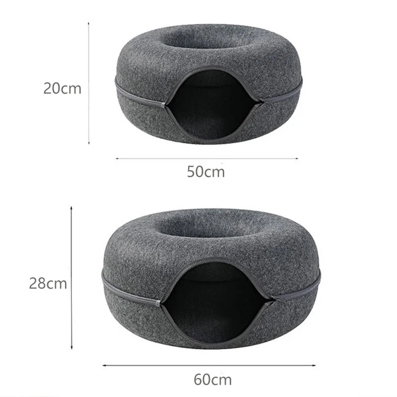 Interactive Tunnel Donut Pet Bed