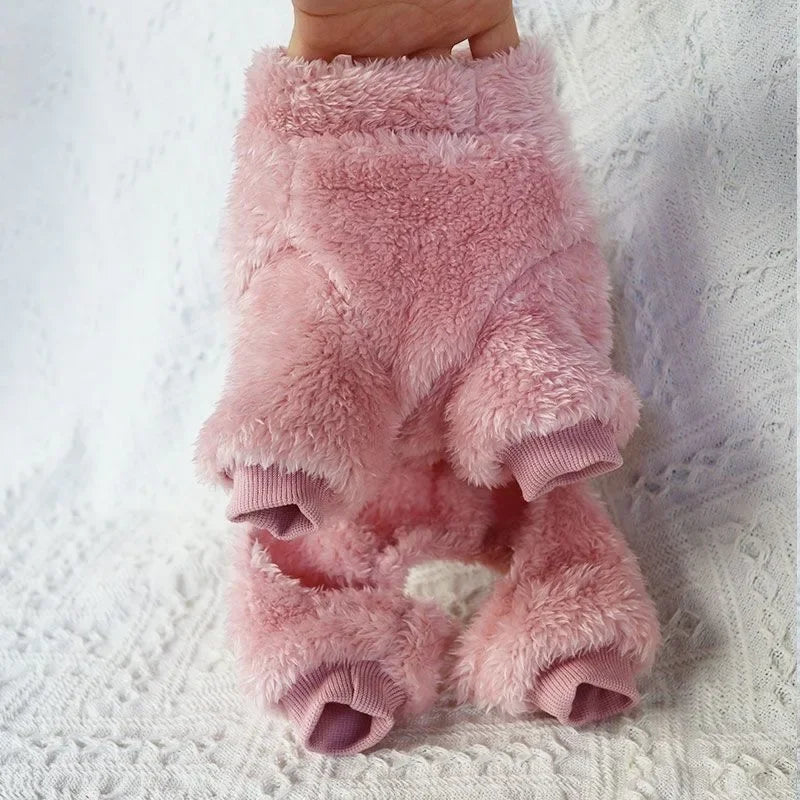 Fleece Pet Jumpsuit with Pull Ring
