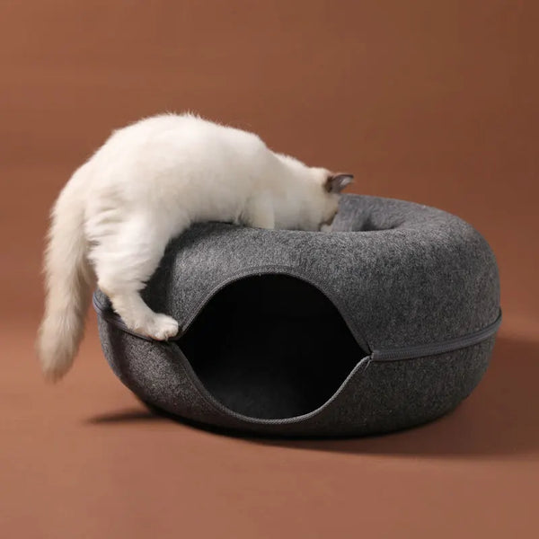 Interactive Tunnel Donut Pet Bed
