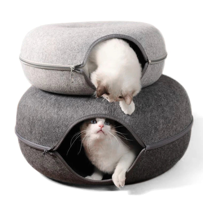 Interactive Tunnel Donut Pet Bed