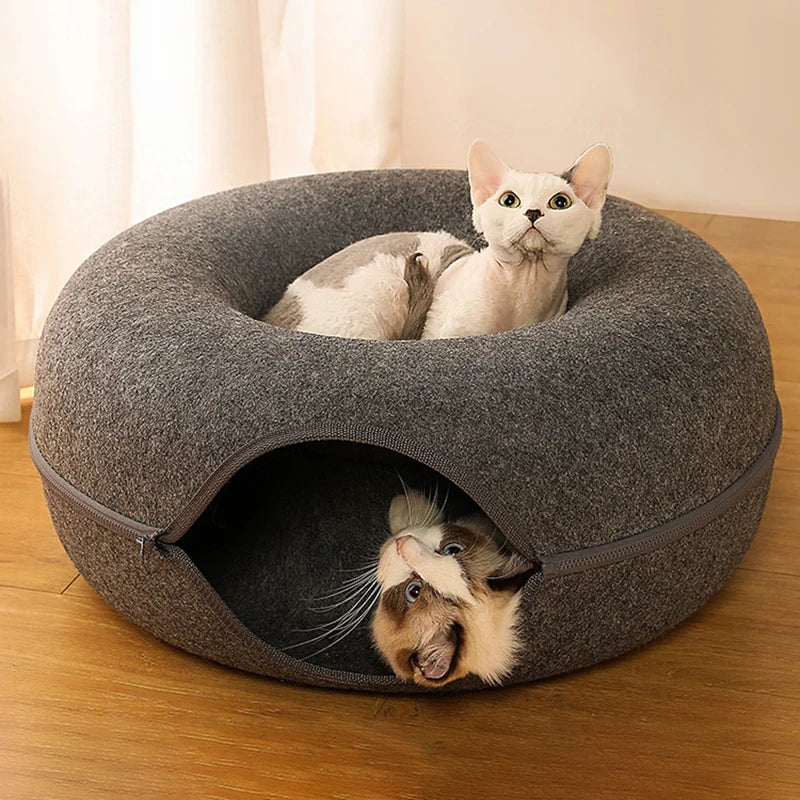 Interactive Tunnel Donut Pet Bed