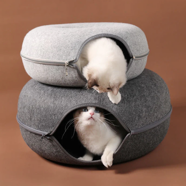 Interactive Tunnel Donut Pet Bed