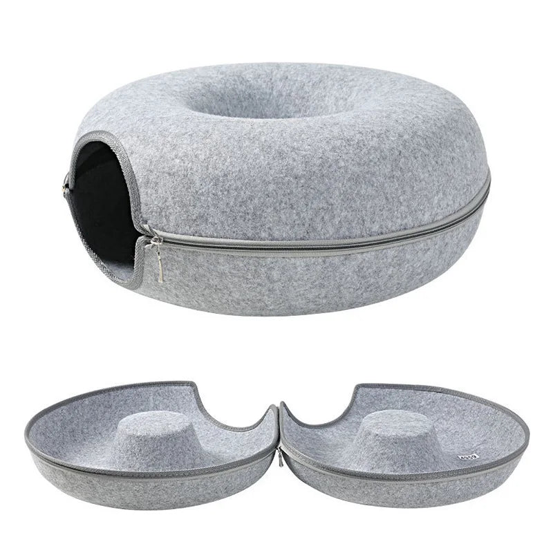 Interactive Tunnel Donut Pet Bed