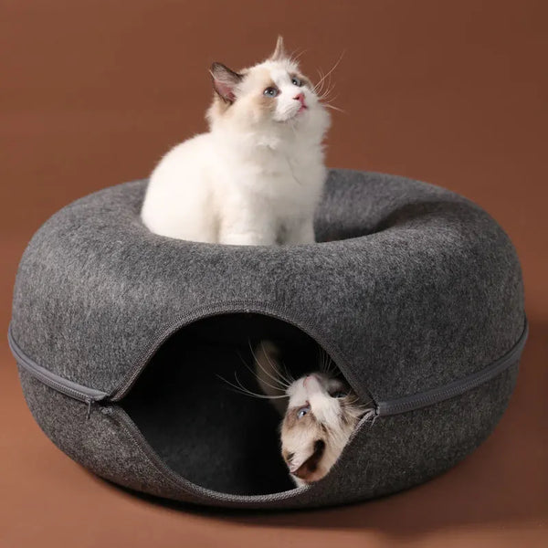 Interactive Tunnel Donut Pet Bed